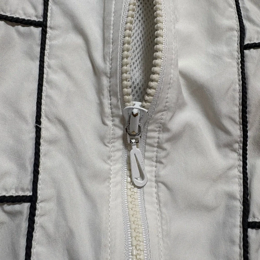 Nike VINTAGE 90s Windbreaker Jacket White‎ Black Athletic Retro Mens XL